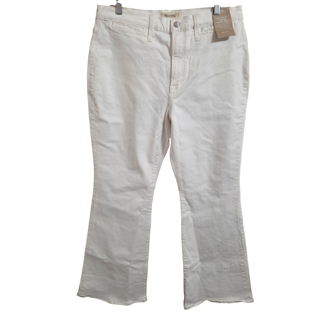 Madewell The Perfect Vintage Flare Jean White High Rise Size 32 NWT